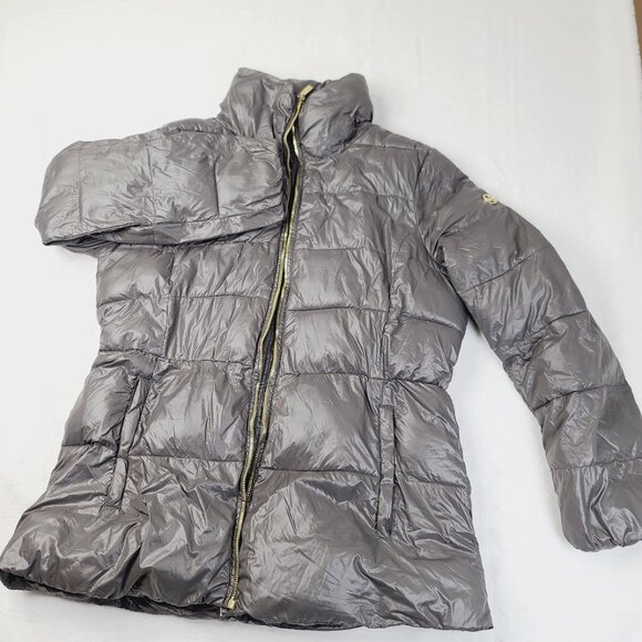 Michael Kors Women's Brown Padded Mock Neck Insulated Down Puffer Jacket Size L - Picture 2 of 8